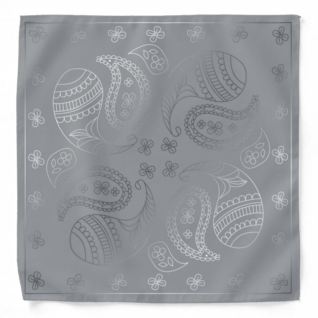 Henna Design Silver Bandana [16] (Front)