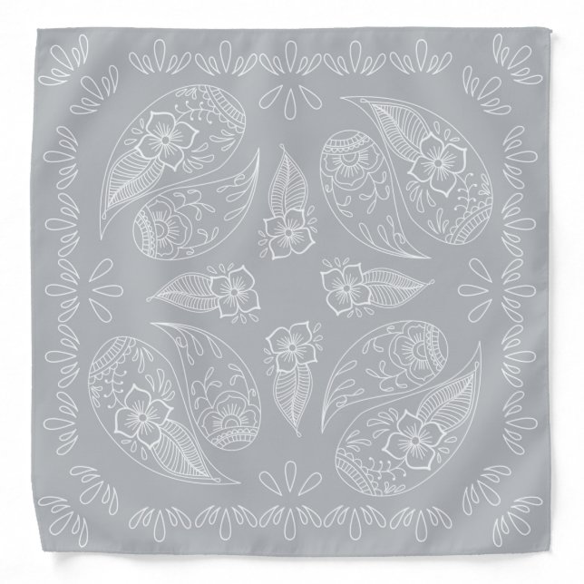 Henna Design Silver Bandana [4] (Front)