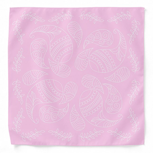 Henna Design Soft Pink Bandana [15] (Front)