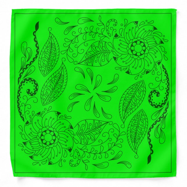 Henna Design Spring Green Bandana [13] (Front)
