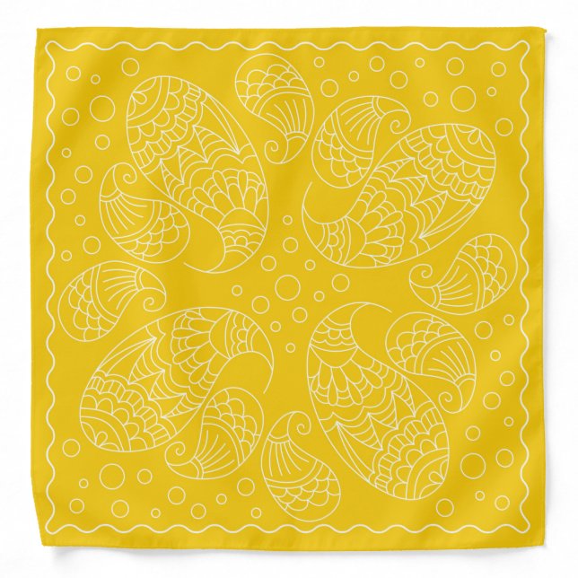 Henna Design Yellow Bandana [8] (Front)