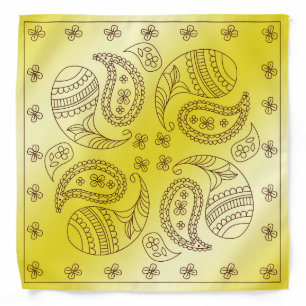 Henna Design Yellow Ombre Bandana [16]