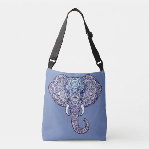 Henna Elephant Art Crossbody Bag