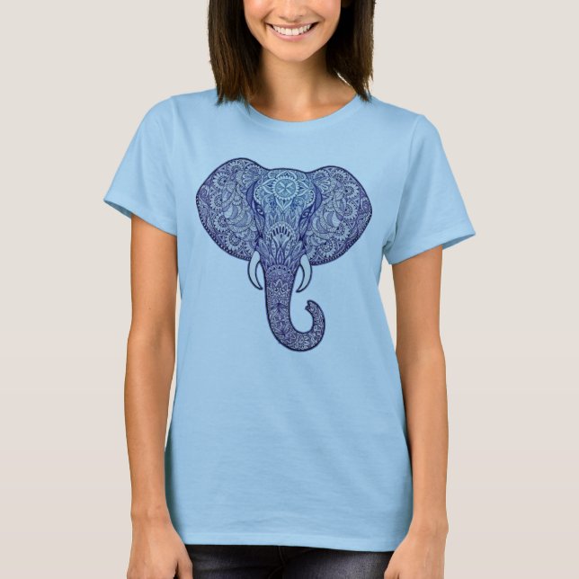 Henna Elephant Art design T-Shirt (Front)