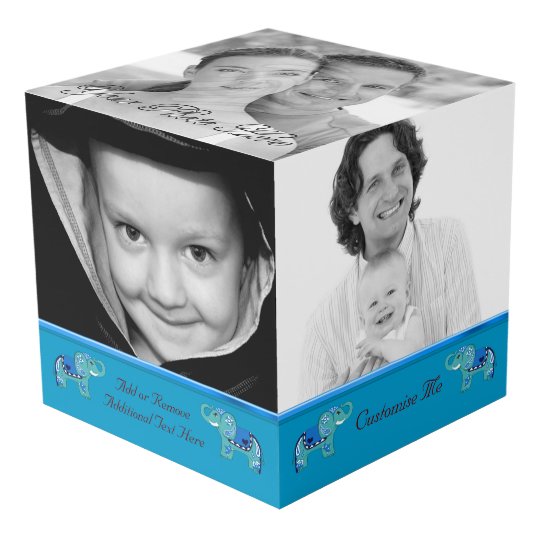 Henna Elephant (Blue/Light Blue) Cube