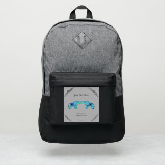 Henna Elephant (Blue/Light Blue) Nike Backpack