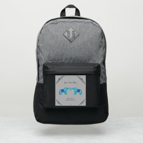 Henna Elephant BlueLight Blue Nike Backpack