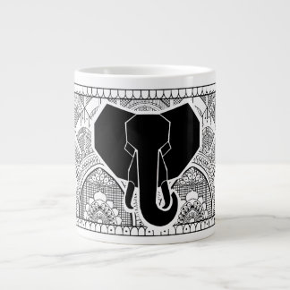 Henna Elephant Giant Coffee Mug