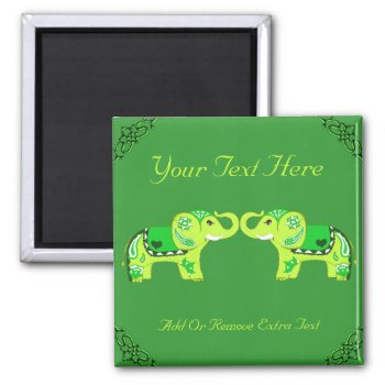 Henna Elephant (green/lime Green) Magnet by HennaHarmony at Zazzle