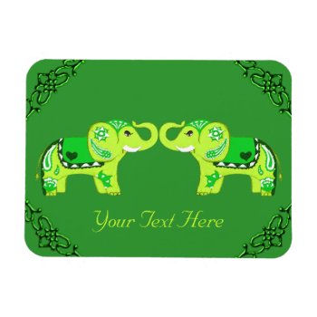 Henna Elephant (green/lime Green) Magnet by HennaHarmony at Zazzle