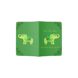 Henna Elephant (Green/Lime Green) Passport Holder