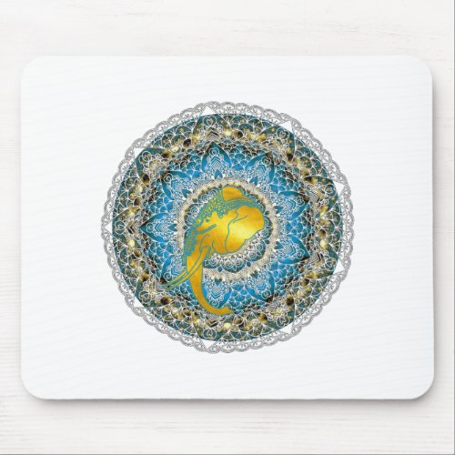 Henna Elephant Mandala Ganesha Mindfulness Gifts Mouse Pad