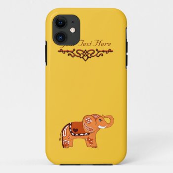 Henna Elephant (orange/red) Iphone 11 Case by HennaHarmony at Zazzle