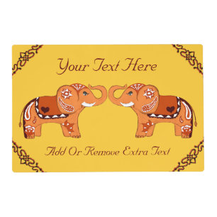 Henna Elephant (Orange/Red) Placemat