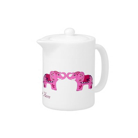 Henna Elephant (pink/purple) Teapot