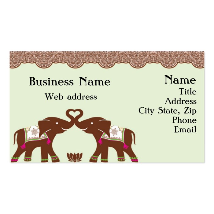 Henna Elephants Business Cards