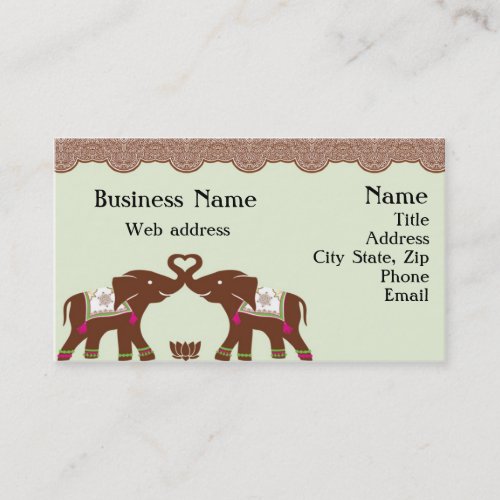Henna Elephants Business Cards