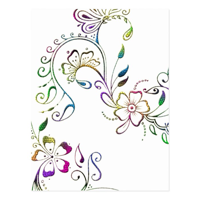 Henna Floral Design Postcard