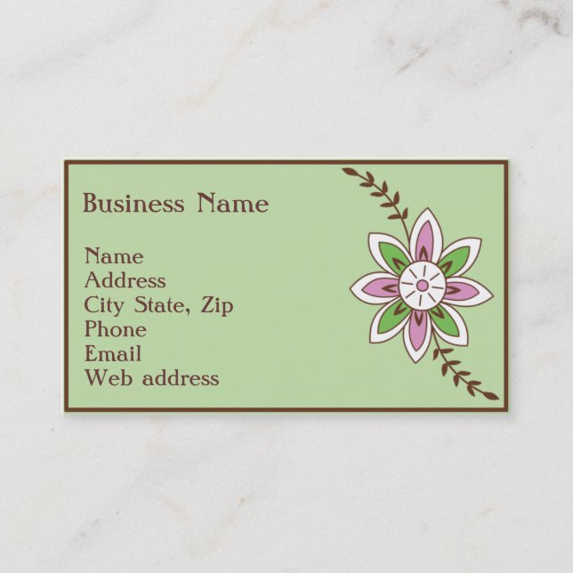 Henna Flower Business Card (Front)
