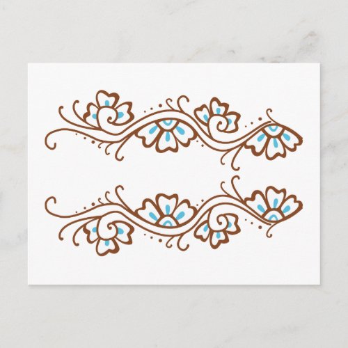 Henna Flower Chain Postcard