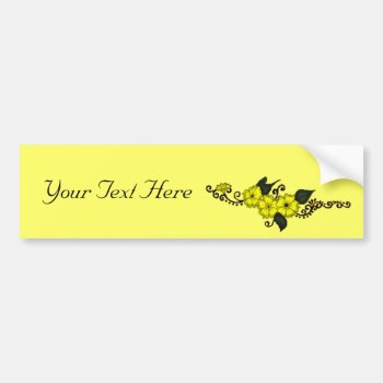 Henna Flower (yellow) Bumper Sticker by HennaHarmony at Zazzle