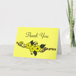 Henna Flower (Yellow) Letterpress Thank You Card
