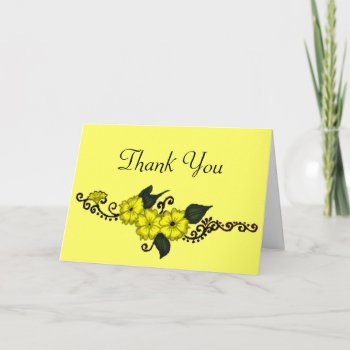 Henna Flower (yellow) Thank You Card by HennaHarmony at Zazzle