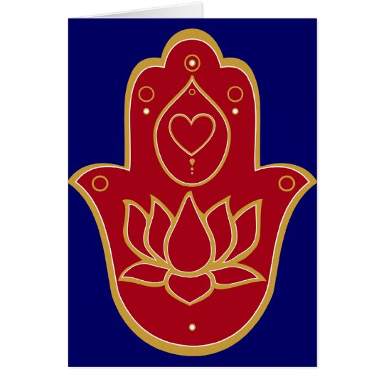 Henna Hamsa Lotus Card
