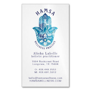 Henna Hamsa Wellness Holistic Decorative Hand Business Card Magnet