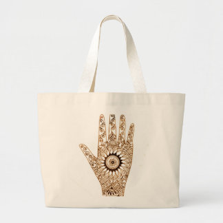 Henna Hand Large Tote Bag