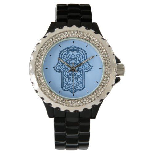 Henna Hand of Hamsa Blue Watch