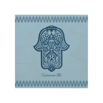 Henna Hand Of Hamsa (blue) Wood Wall Decor by HennaHarmony at Zazzle