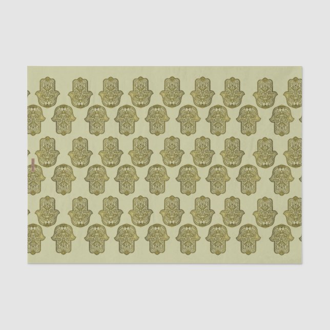 Henna Hand of Hamsa (Golden) Tissue Paper (Front)