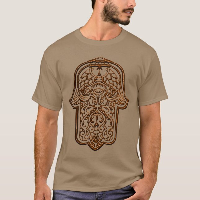 Henna Hand of Hamsa (Orange) T-Shirt (Front)