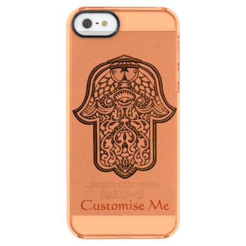 Henna Hand of Hamsa Orange Clear iPhone SE55s Case