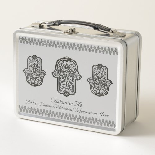 Henna Hand of Hamsa Original Metal Lunch Box