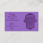 Henna Hand of Hamsa (Purple) Business Card