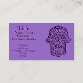 Henna Hand of Hamsa (Purple) Business Card
