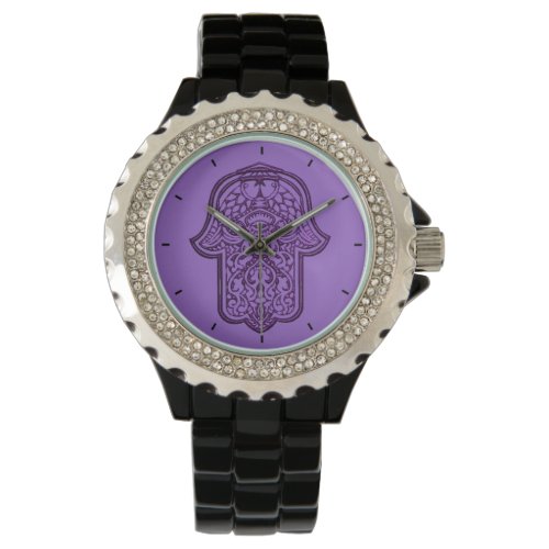 Henna Hand of Hamsa Purple Watch