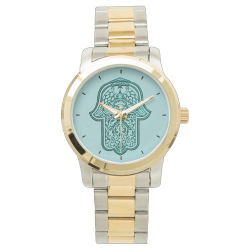 Henna Hand of Hamsa Teal Watch