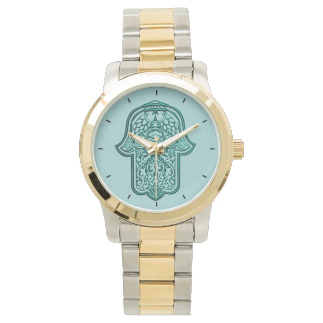 Henna Hand of Hamsa (Teal) Watch (Front)