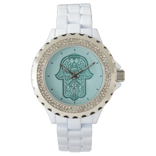 Henna Hand of Hamsa Teal Watch