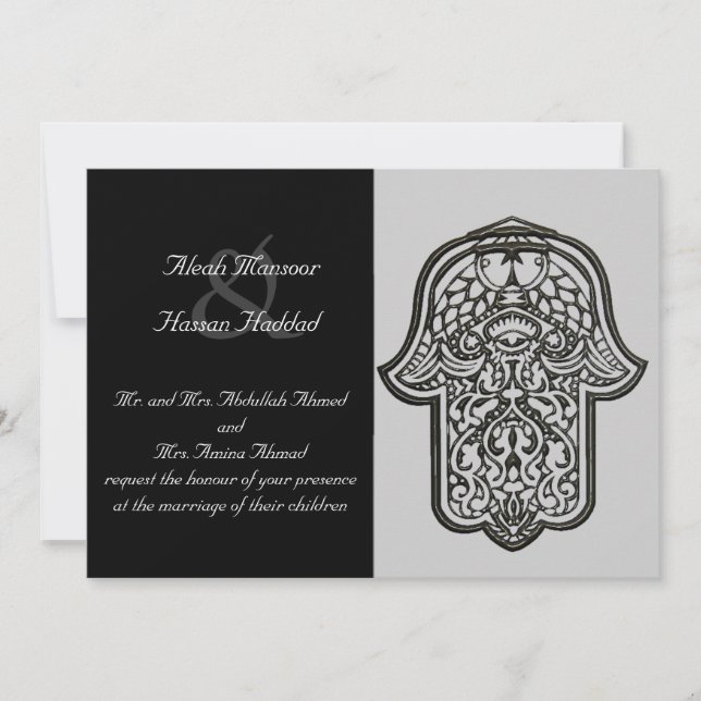 Henna Hand of Hamsa (Wedding) Invitation (Front)