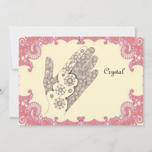 Henna Hand party card