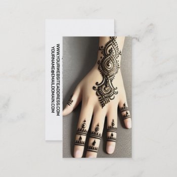 Henna Hand Tattoo Business Card by businessCardsRUs at Zazzle