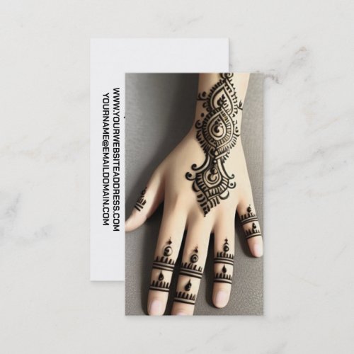 Henna Hand Tattoo Business Card