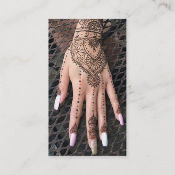 Henna Hand Tattoos Business Card by businessCardsRUs at Zazzle