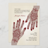 Henna Hands Invitation (Front/Back)