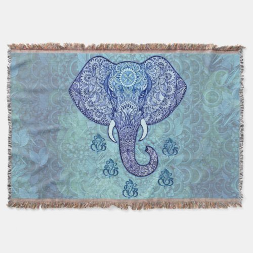 Henna India lord_Ganesh_symbol Throw Blanket