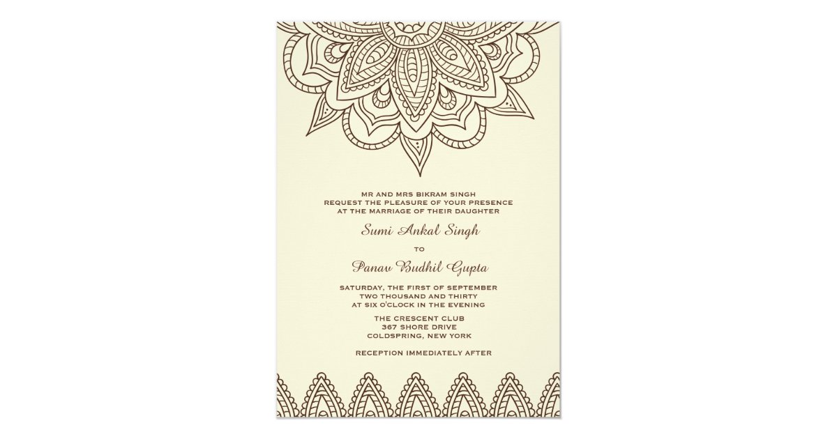 Henna Invitation | Zazzle.com